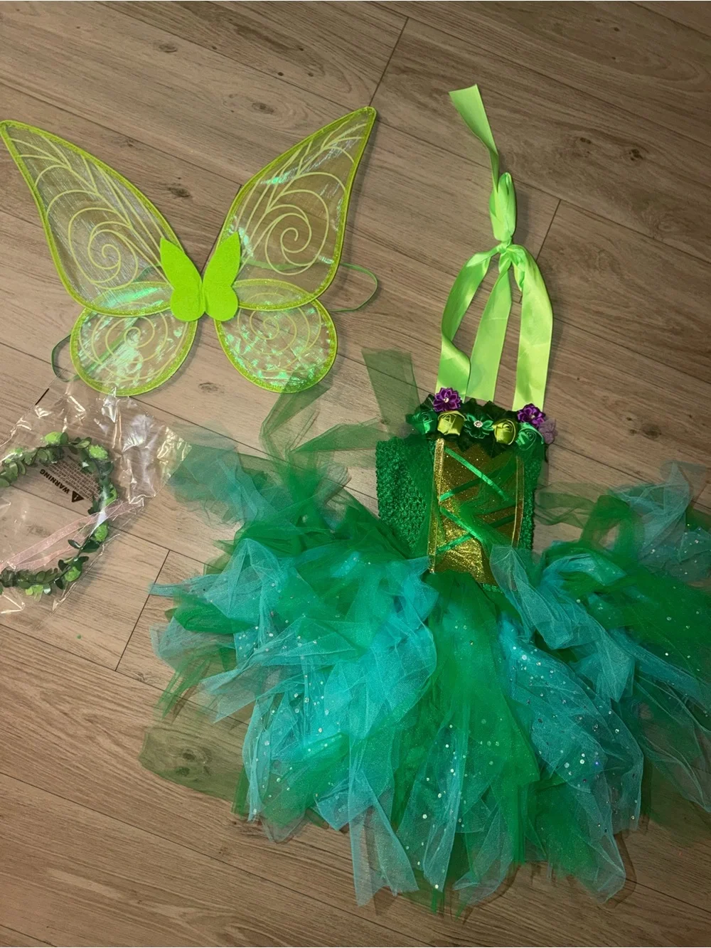 Fairy Costume for Girls with Wings & Crown